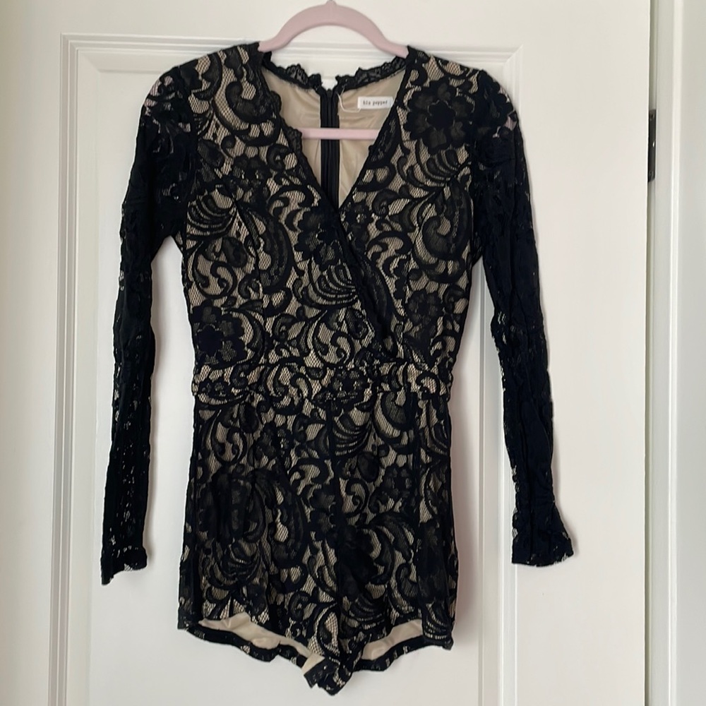 Sexy Nude Lace Romper-M